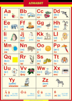 Таблица "Грамматика немецкого языка. Немецкий алфавит в картинках (с транскрипцией)" (100х140 сантиметров, винил) - fgospostavki.ru - Обнинск