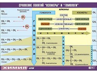 Таблица демонстрационная "Сравнение понятий изомер и гомолог" (винил 100x140) - fgospostavki.ru - Обнинск