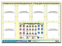 Стенд информационный "Правила техники безопасности в кабинете физики" (80х110, 6 карманов) - fgospostavki.ru - Обнинск