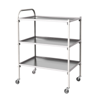 Столик инструментальный передвижной металлический с тремя полками (импортные колеса) - fgospostavki.ru - Обнинск