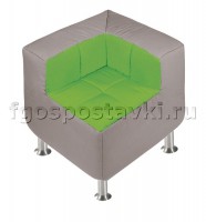 Пуф угловой со спинкой  на хромированных ножках - fgospostavki.ru - Обнинск