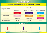 Таблица "Окраска индикаторов в различных средах" (100х140 сантиметров, винил) - fgospostavki.ru - Обнинск