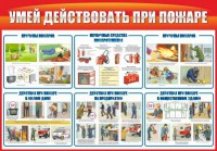 Стенд "Умей действовать при пожаре" - fgospostavki.ru - Обнинск