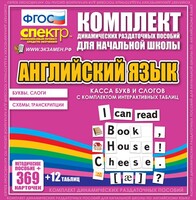 Динамические раздаточные пособия. Английский язык (карточки). Касса букв и слогов с набором интерактивных таблиц. - fgospostavki.ru - Обнинск