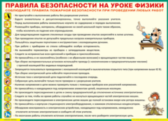 Таблица "Правила безопасности на уроке физики" (100х140 сантиметров, винил) - fgospostavki.ru - Обнинск