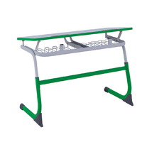 Парта SMARTY двухместная регулируемая по высоте (наклонная столешница) с антивандальной кромкой - fgospostavki.ru - Обнинск