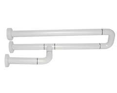 Поручень неоткидной трёхопорный с антибактериальным покрытием (белый) - fgospostavki.ru - Обнинск