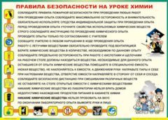 Таблица "Правила безопасности на уроке химии" (100х140 сантиметров, винил) - fgospostavki.ru - Обнинск