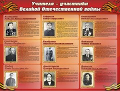 Стенд "Учителя-участники Великой Отечественной войны" - fgospostavki.ru - Обнинск