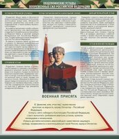 Стенд "Уставы. Закон военной службы. Военная присяга" - fgospostavki.ru - Обнинск