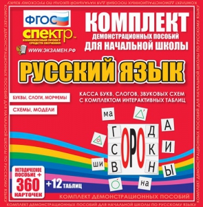 Динамические раздаточные пособия. Русский язык (комплект демонстрационных материалов). Касса букв, слогов, звуковых схем с набором интерактивных таблиц. - fgospostavki.ru - Обнинск