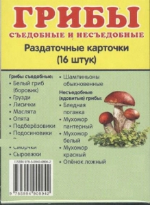 Раздаточные карточки "Грибы съедобные и не съедобные" - fgospostavki.ru - Обнинск