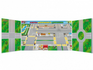 Доска магнитно-маркерная комбинированная, панорамная, трехэлементная "Азбука дорожного движения" - fgospostavki.ru - Обнинск