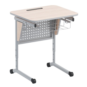 Стол ученический одноместный с перфорированной панелью, наклоном столешницы (0-24°) и корзиной - fgospostavki.ru - Обнинск