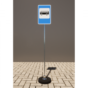 Знак дорожный "Место остановки автобуса" 5.16 типоразмер 40 на стойке с основанием 3кг - fgospostavki.ru - Обнинск