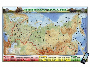 Электронно-информационный (маркерный) стенд "Природа России" адаптивный, с сенсорным пультом управления и планшетом со шрифтом Брайля - fgospostavki.ru - Обнинск