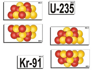 Модель-аппликация "Деление урана. Цепная ядерная реакция" (ламинированная) - fgospostavki.ru - Обнинск