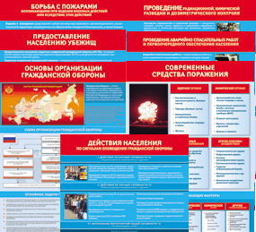 Комплект таблиц "Основы гражданской обороны (МЧС РФ)" 13 штук. - fgospostavki.ru - Обнинск