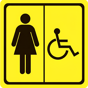 Тактильный знак (туалет для инвалидов Ж) 150х150 - fgospostavki.ru - Обнинск