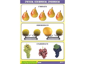 Таблица демонстрационная "Считаем, взвешиваем, сравниваем" (винил 70x100) - fgospostavki.ru - Обнинск