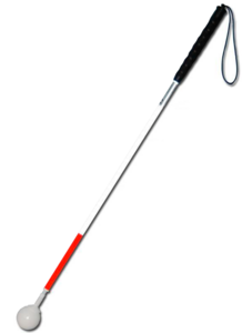 Трость телескопическая композитная с вращающимся шарообразным наконечником короткая на крючке - fgospostavki.ru - Обнинск