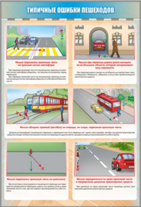 Стенд "Типичные ошибки пешеходов" - fgospostavki.ru - Обнинск