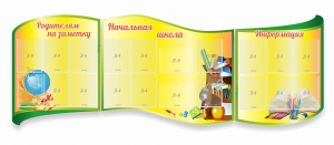 Стенд "Начальная школа" резной из 3-х частей - fgospostavki.ru - Обнинск