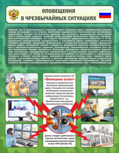Стенд "Оповещения в чрезвычайных ситуациях" - fgospostavki.ru - Обнинск