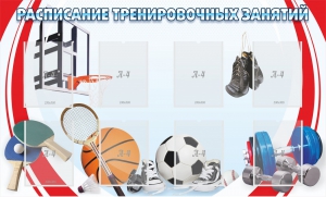 Стенд "Расписание тренировочных занятий" - fgospostavki.ru - Обнинск
