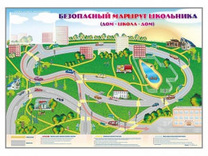 Магнитно-маркерная доска "Безопасный маршрут школьника (дом – школа – дом)" с комплектом тематических магнитов - fgospostavki.ru - Обнинск