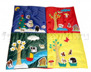 Дидактический коврик "Времена года" с дополнительными аппликациями животных - fgospostavki.ru - Обнинск