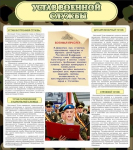Стенд "Устав военной службы" - fgospostavki.ru - Обнинск