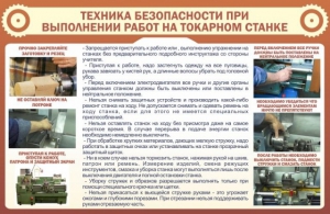 Стенд "Техника безопасности при выполнении работ на токарном станке" - fgospostavki.ru - Обнинск