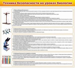 Стенд "Техника безопасности на уроках биологии" Вариант 2 - fgospostavki.ru - Обнинск