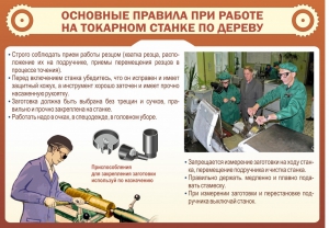 Стенд "Основные правила при работе на токарном станке по дереву" - fgospostavki.ru - Обнинск
