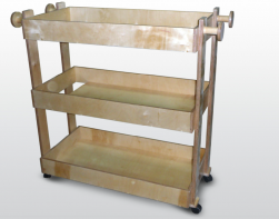 Тележка для спортинвентаря и игрушек (3 полки) 115х50х90см (фанера лак) - fgospostavki.ru - Обнинск