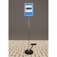 Знак дорожный "Место остановки автобуса" 5.16 типоразмер 40 на стойке с основанием 3кг - fgospostavki.ru - Обнинск