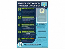 Стенд-уголок "Техника безопасности при работе на компьютере в общеобразовательных учреждениях" - fgospostavki.ru - Обнинск