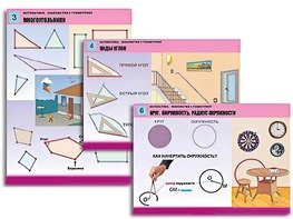 Комплект таблиц "Математика. Знакомство с геометрией" (6 таблиц, формат А1, ламинированные) - fgospostavki.ru - Обнинск