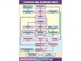 Таблица демонстрационная "Генетическая связь органических веществ" (винил 70x100) - fgospostavki.ru - Обнинск