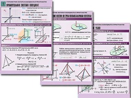 Комплект таблиц по геометрии "Стереометрия. Векторы и координаты в пространстве" (8 таблиц, А1, ламинированные) - fgospostavki.ru - Обнинск