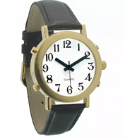 Часы для слабовидящих людей с белым циферблатом на кожаном ремешке - fgospostavki.ru - Обнинск