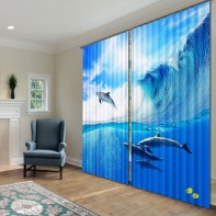 Комплект светонепроницаемых штор "Дельфины" - fgospostavki.ru - Обнинск