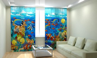 Комплект светонепроницаемых штор "Рыбки" - fgospostavki.ru - Обнинск