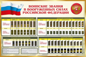 Стенд "Воинские звания в вооруженных силах РФ" - fgospostavki.ru - Обнинск