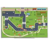 Магнитно-маркерная доска "Безопасный маршрут школьника" (дом-школа-дом) с комплектом тематических магнитов КМ-17 - fgospostavki.ru - Обнинск