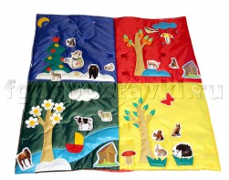 Дидактический коврик "Времена года" с дополнительными аппликациями животных - fgospostavki.ru - Обнинск