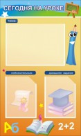 Стенд "Сегодня на уроке (3 кармана)" - fgospostavki.ru - Обнинск