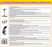 Стенд "Техника безопасности на уроках биологии" Вариант 2 - fgospostavki.ru - Обнинск